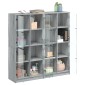 vidaXL Βιβλιοθήκη με Πόρτες Γκρι Sonoma 136x37x142 εκ. Επεξ. Ξύλο