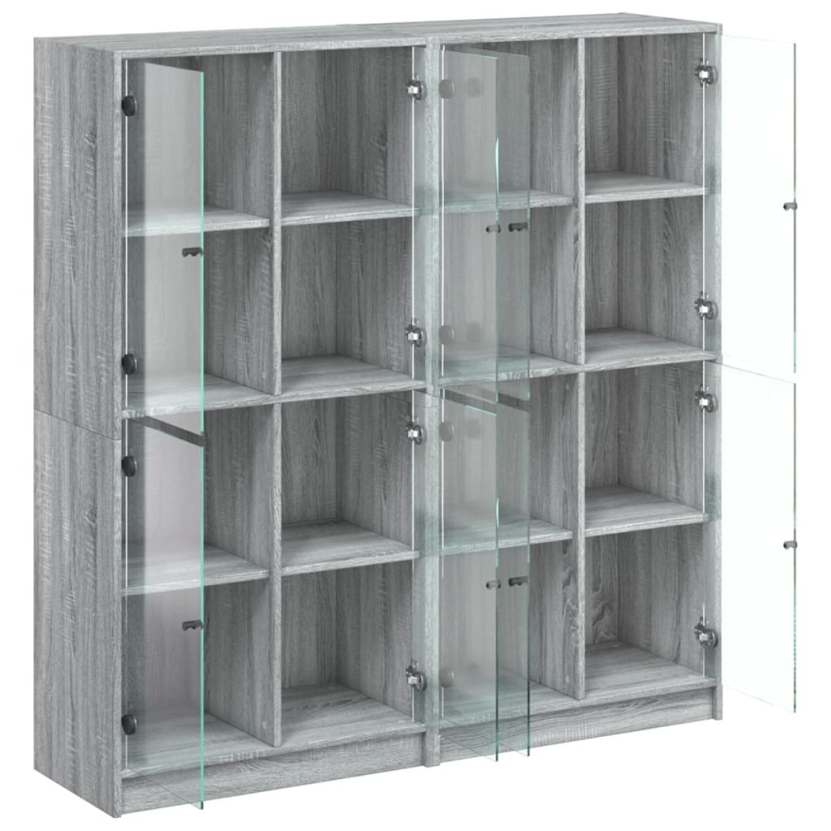 vidaXL Βιβλιοθήκη με Πόρτες Γκρι Sonoma 136x37x142 εκ. Επεξ. Ξύλο