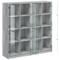 vidaXL Βιβλιοθήκη με Πόρτες Γκρι Sonoma 136x37x142 εκ. Επεξ. Ξύλο
