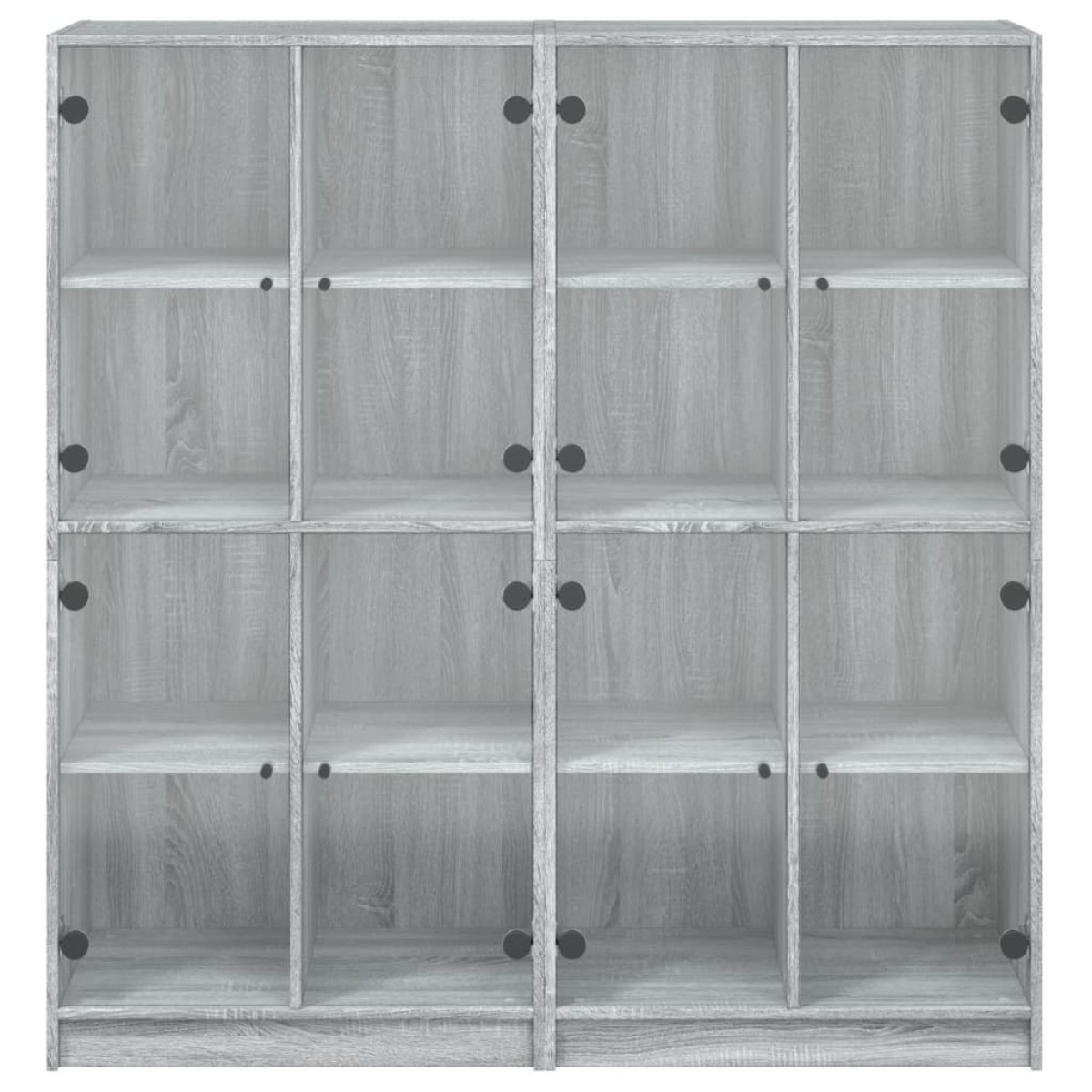 vidaXL Βιβλιοθήκη με Πόρτες Γκρι Sonoma 136x37x142 εκ. Επεξ. Ξύλο