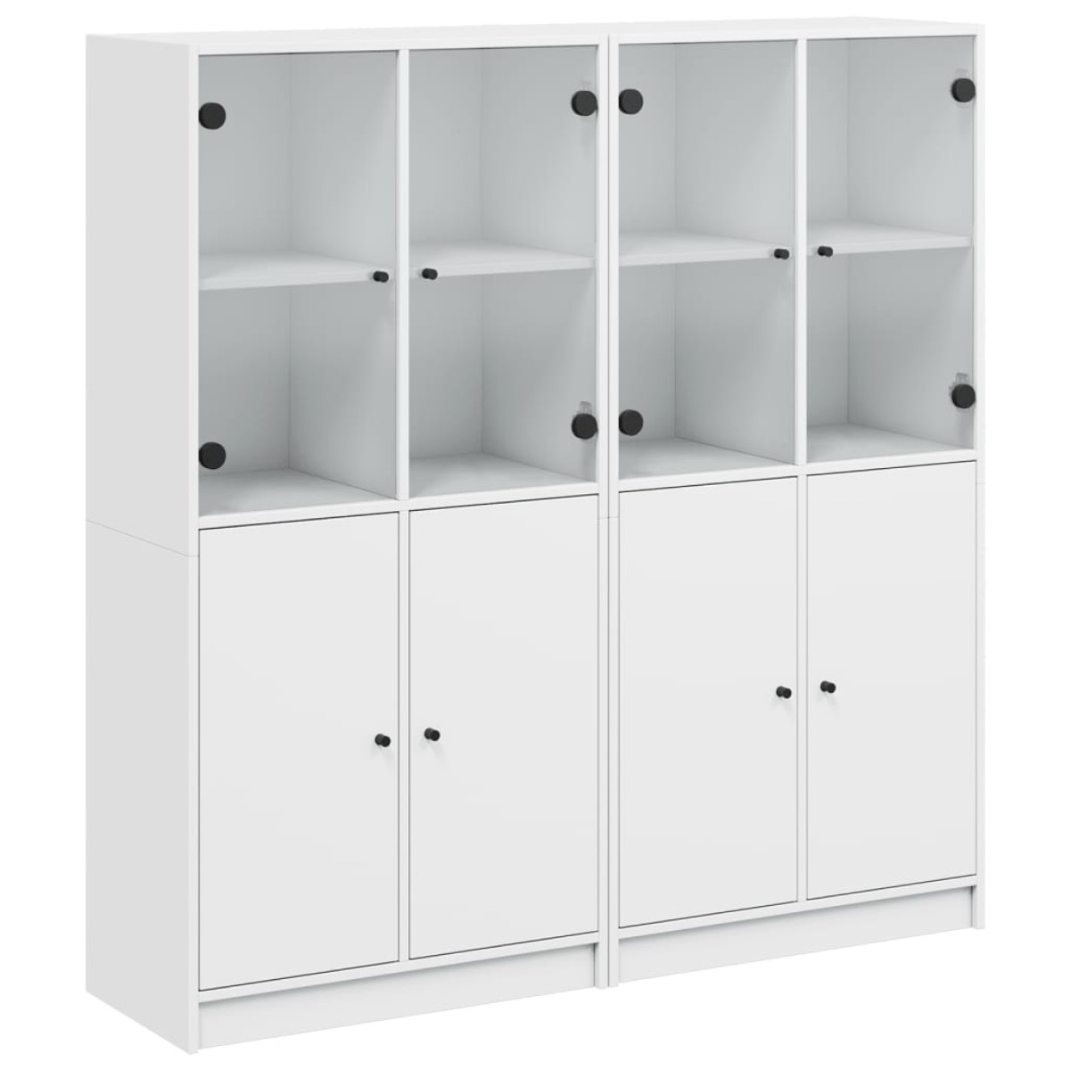 vidaXL Βιβλιοθήκη με Πόρτες Λευκή 136x37x142 εκ. από Επεξεργ. Ξύλο