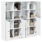 vidaXL Βιβλιοθήκη με Πόρτες Λευκή 136x37x142 εκ. από Επεξεργ. Ξύλο