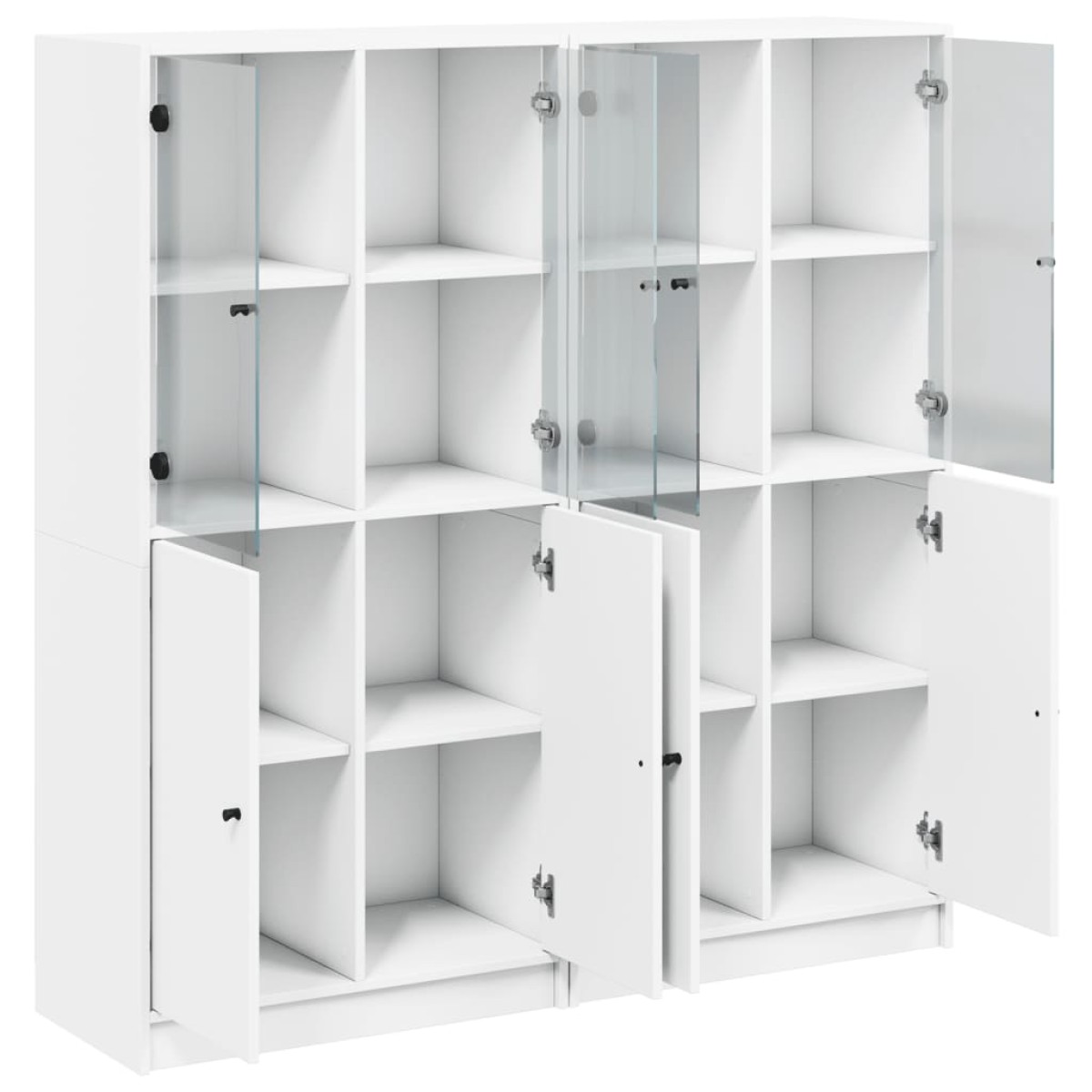 vidaXL Βιβλιοθήκη με Πόρτες Λευκή 136x37x142 εκ. από Επεξεργ. Ξύλο