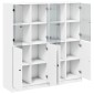 vidaXL Βιβλιοθήκη με Πόρτες Λευκή 136x37x142 εκ. από Επεξεργ. Ξύλο
