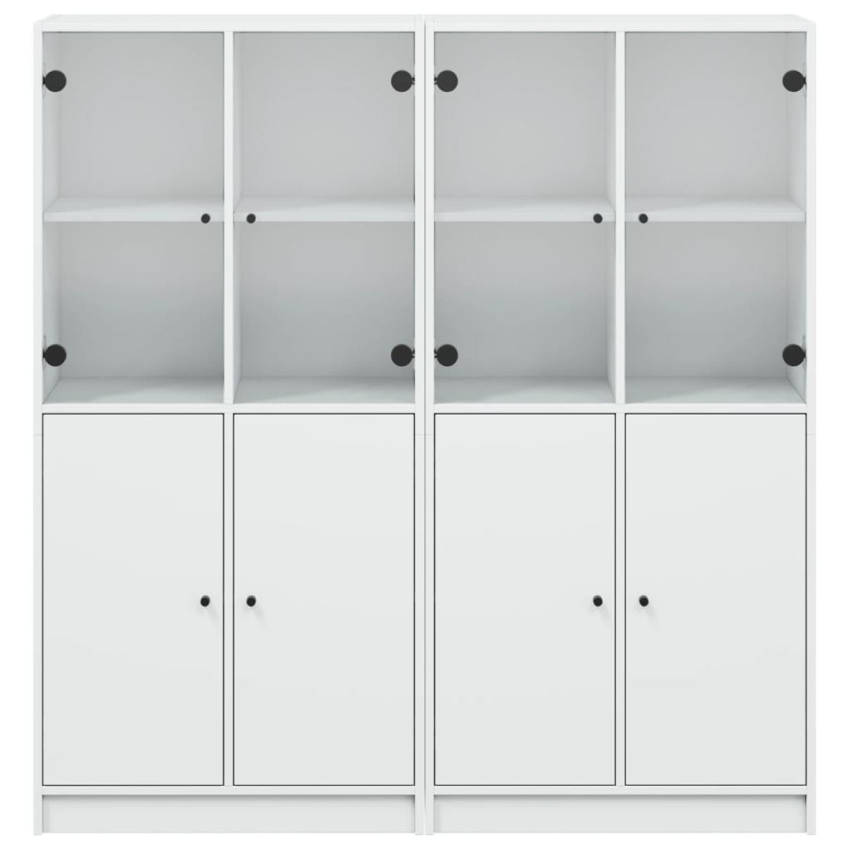 vidaXL Βιβλιοθήκη με Πόρτες Λευκή 136x37x142 εκ. από Επεξεργ. Ξύλο
