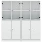 vidaXL Βιβλιοθήκη με Πόρτες Λευκή 136x37x142 εκ. από Επεξεργ. Ξύλο