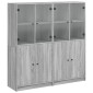 vidaXL Βιβλιοθήκη με Πόρτες Γκρι Sonoma 136x37x142 εκ. Επεξ. Ξύλο