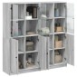 vidaXL Βιβλιοθήκη με Πόρτες Γκρι Sonoma 136x37x142 εκ. Επεξ. Ξύλο