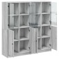 vidaXL Βιβλιοθήκη με Πόρτες Γκρι Sonoma 136x37x142 εκ. Επεξ. Ξύλο