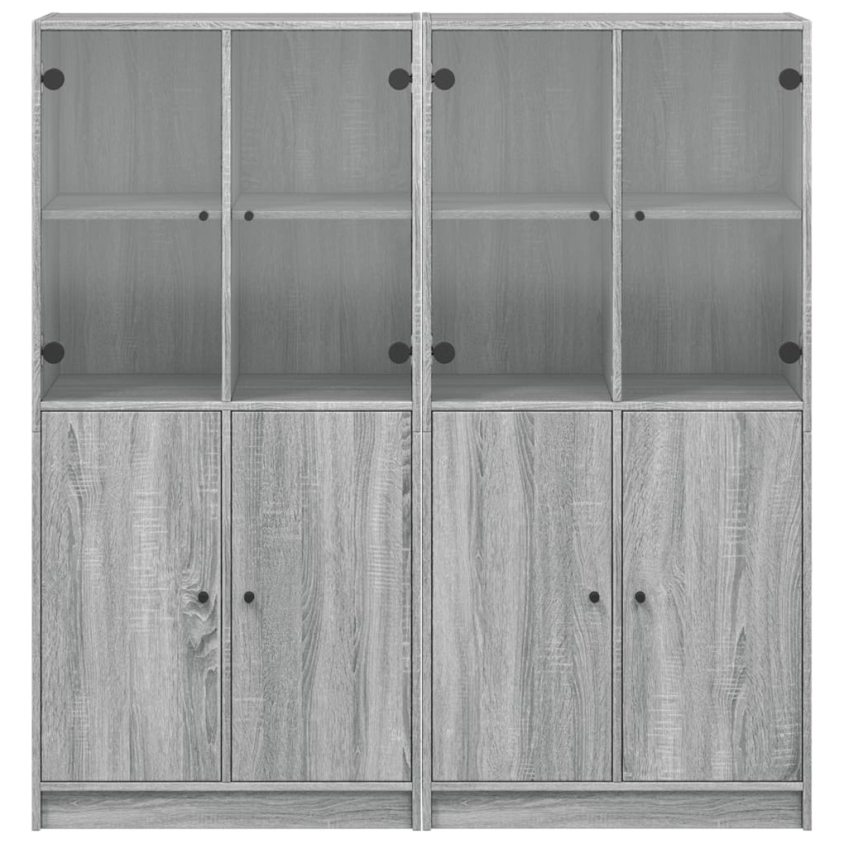 vidaXL Βιβλιοθήκη με Πόρτες Γκρι Sonoma 136x37x142 εκ. Επεξ. Ξύλο