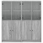 vidaXL Βιβλιοθήκη με Πόρτες Γκρι Sonoma 136x37x142 εκ. Επεξ. Ξύλο