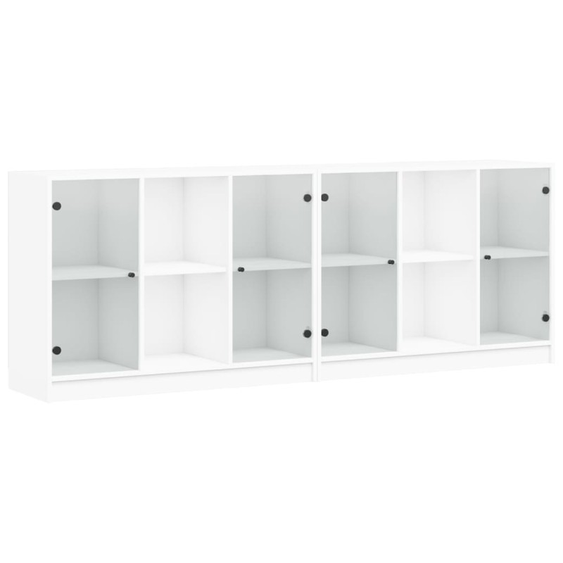 vidaXL Βιβλιοθήκη με Πόρτες Λευκή 204x37x75 εκ. από Επεξεργ. Ξύλο