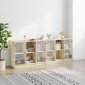 vidaXL Βιβλιοθήκη με Πόρτες Sonoma Δρυς 204x37x75 εκ. Επεξ. Ξύλο