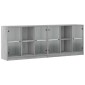 vidaXL Βιβλιοθήκη με Πόρτες Γκρι Sonoma 204x37x75 εκ. Επεξ. Ξύλο