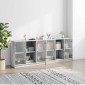 vidaXL Βιβλιοθήκη με Πόρτες Γκρι Sonoma 204x37x75 εκ. Επεξ. Ξύλο