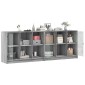vidaXL Βιβλιοθήκη με Πόρτες Γκρι Sonoma 204x37x75 εκ. Επεξ. Ξύλο