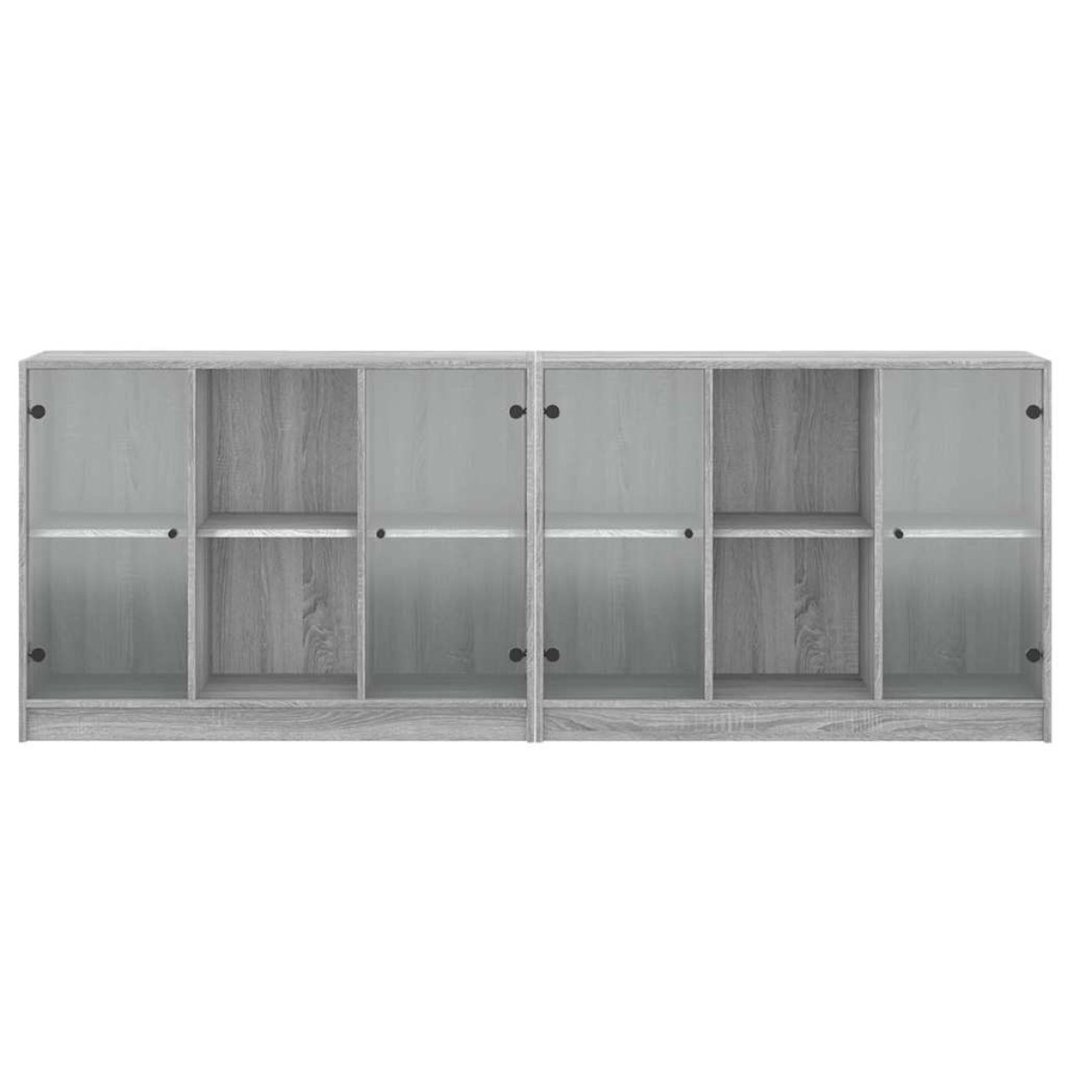 vidaXL Βιβλιοθήκη με Πόρτες Γκρι Sonoma 204x37x75 εκ. Επεξ. Ξύλο