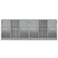 vidaXL Βιβλιοθήκη με Πόρτες Γκρι Sonoma 204x37x75 εκ. Επεξ. Ξύλο