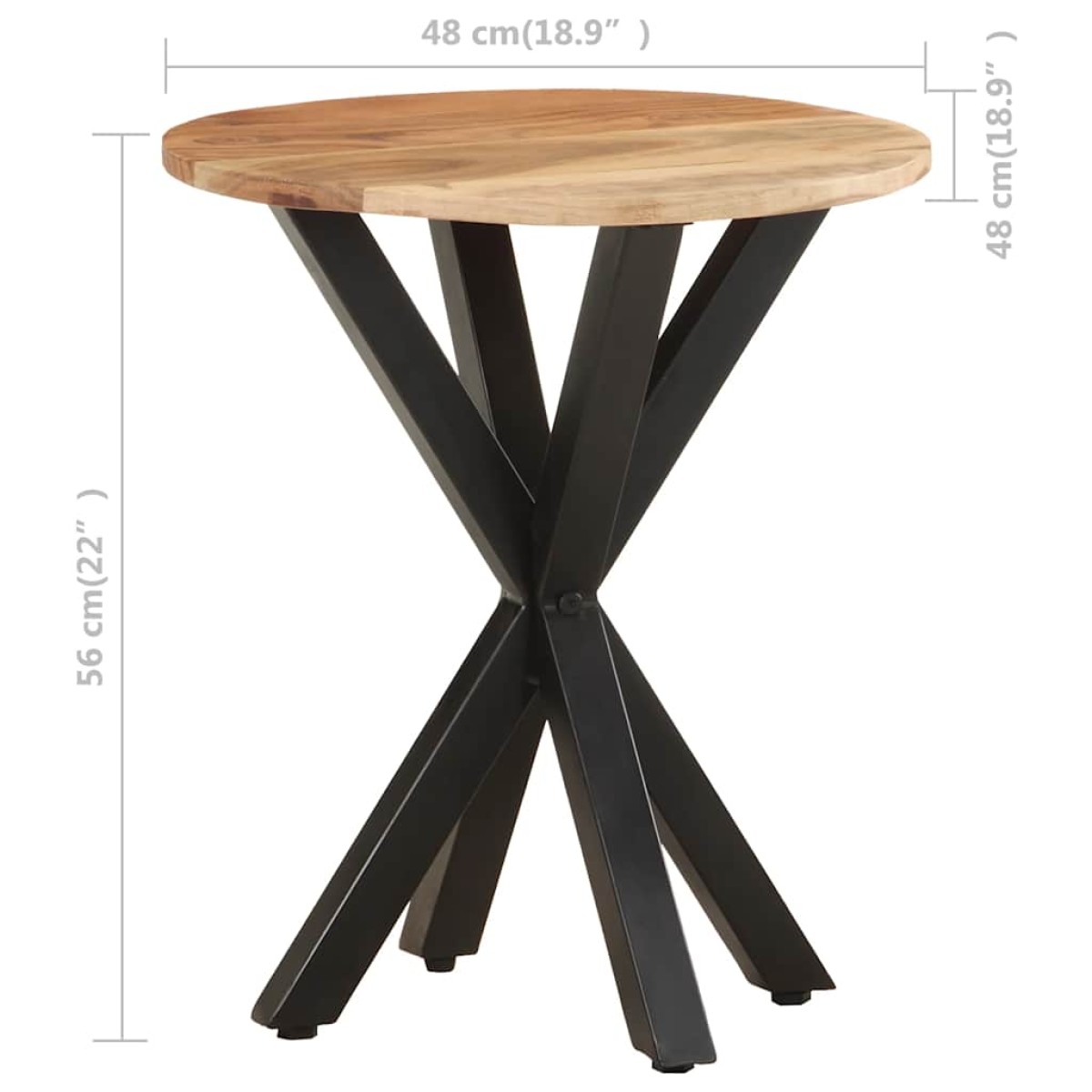 vidaXL Τραπεζάκι Βοηθητικό 48 x 48 x 56 εκ. από Μασίφ Ξύλο Ακακίας
