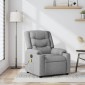 vidaXL Πολυθρόνα Μασάζ με Ανακλινόμενη Πόρτα Ανοιχτό Γκρι Υφασμάτινη