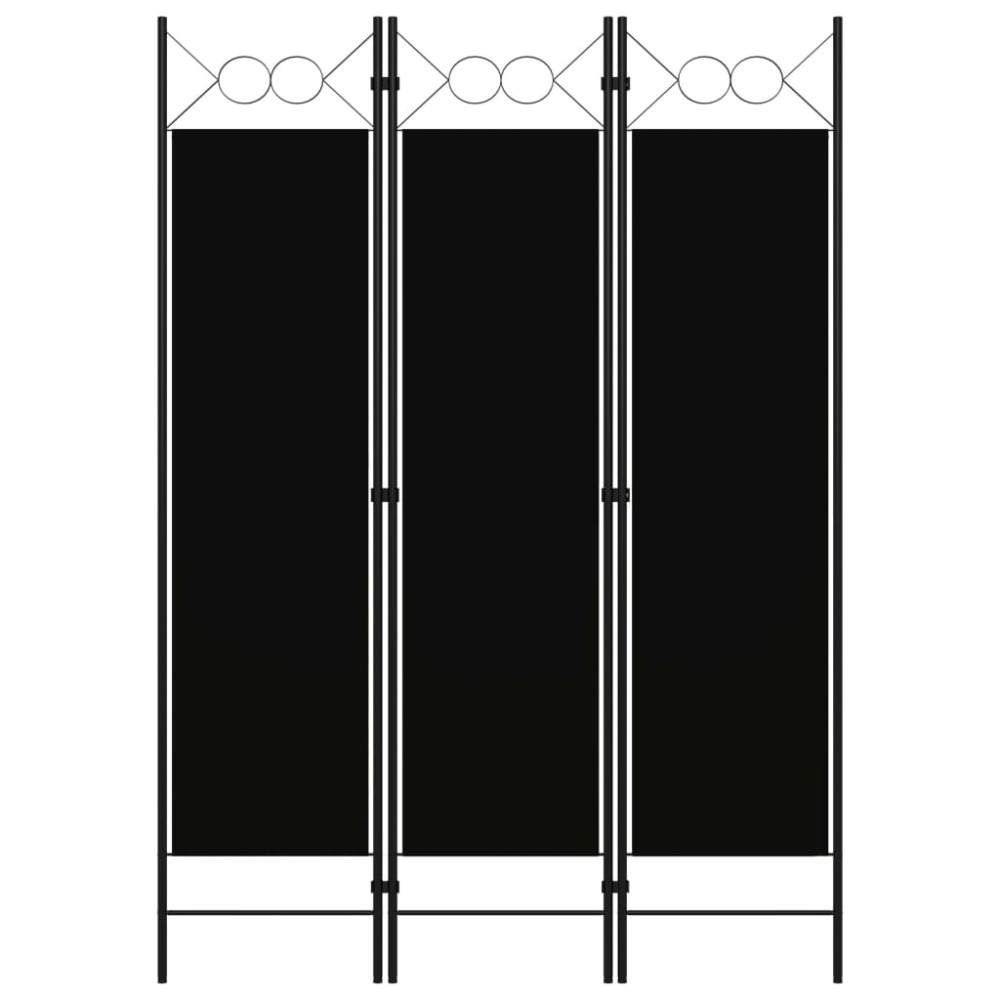 vidaXL Διαχωριστικό Δωματίου με 3 Πάνελ Μαύρο 120 x 180 εκ.