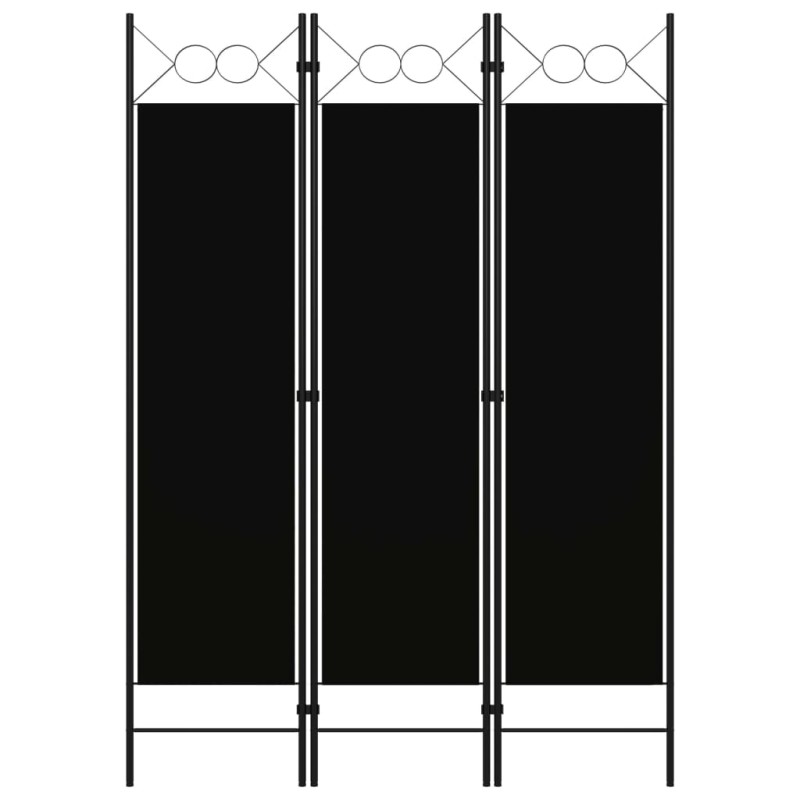 vidaXL Διαχωριστικό Δωματίου με 3 Πάνελ Μαύρο 120 x 180 εκ.