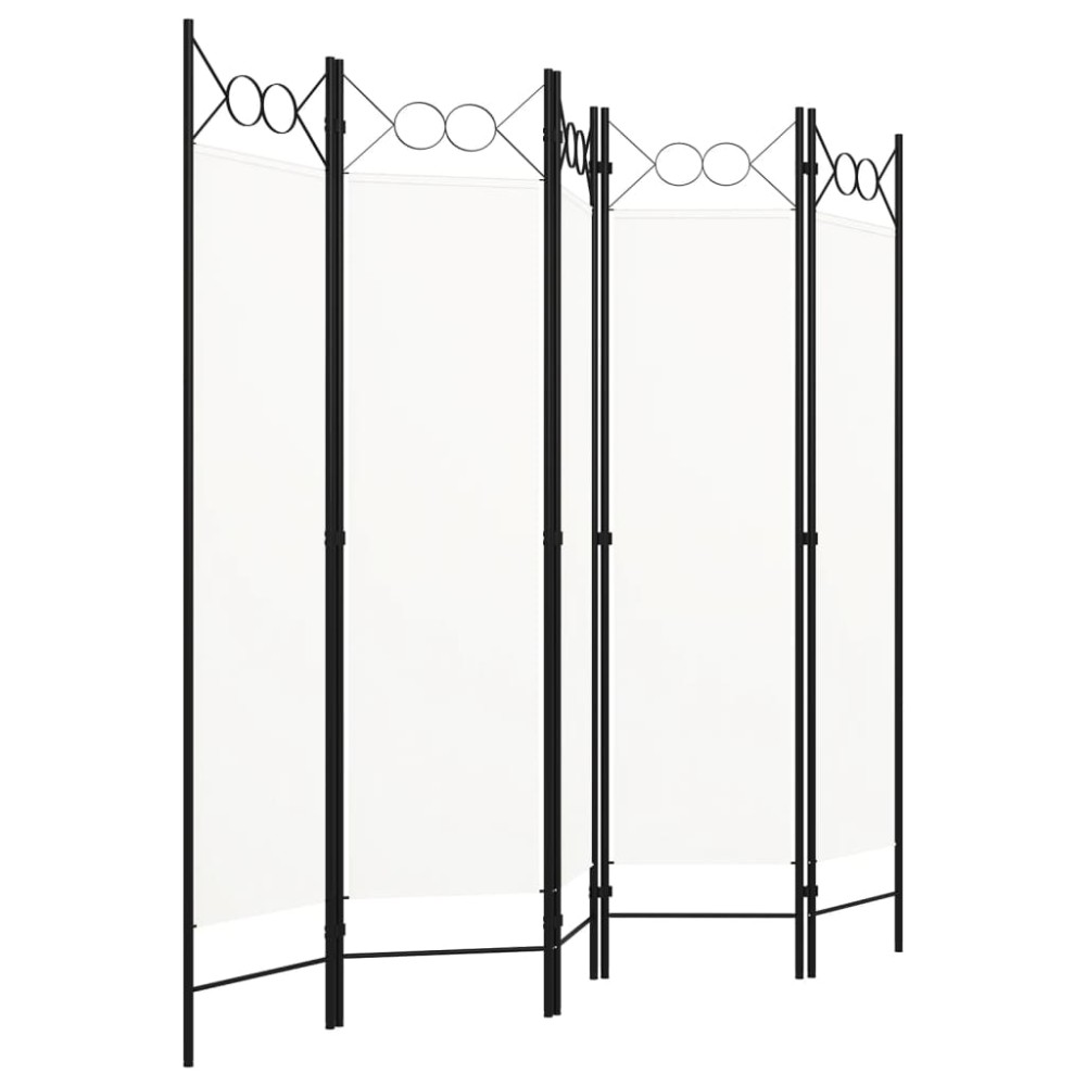 vidaXL Διαχωριστικό Δωματίου με 5 Πάνελ Λευκό 200 x 180 εκ.