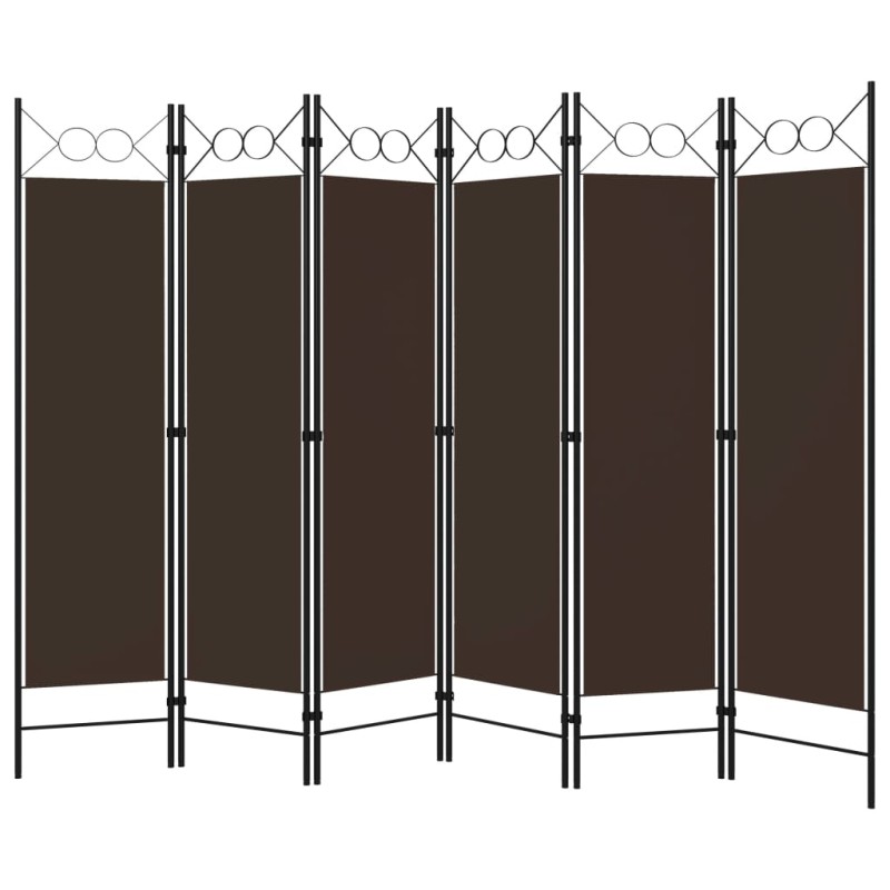 vidaXL Διαχωριστικό Δωματίου με 6 Πάνελ Καφέ 240 x 180 εκ.