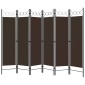 vidaXL Διαχωριστικό Δωματίου με 6 Πάνελ Καφέ 240 x 180 εκ.