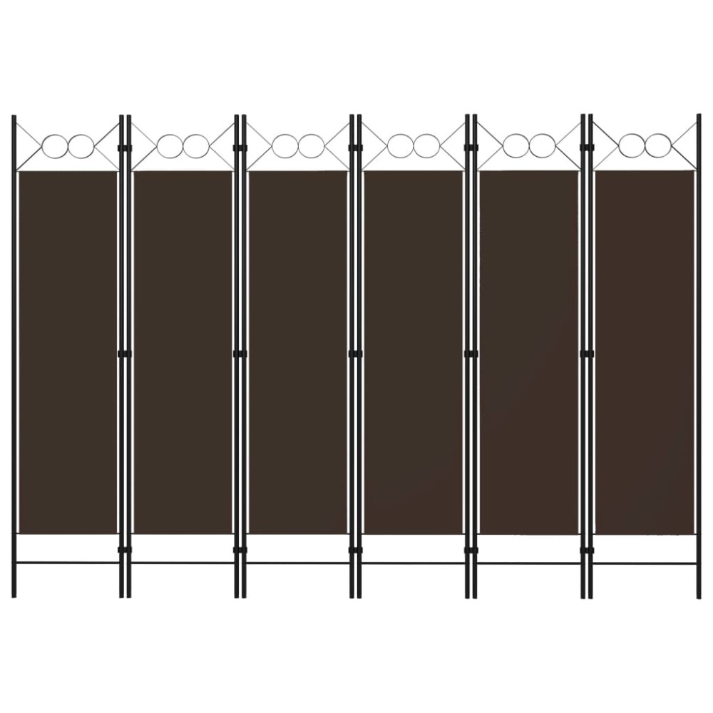 vidaXL Διαχωριστικό Δωματίου με 6 Πάνελ Καφέ 240 x 180 εκ.