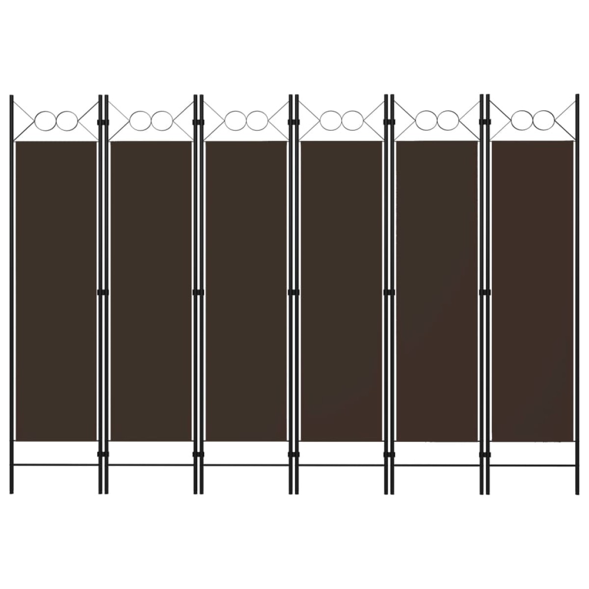 vidaXL Διαχωριστικό Δωματίου με 6 Πάνελ Καφέ 240 x 180 εκ.