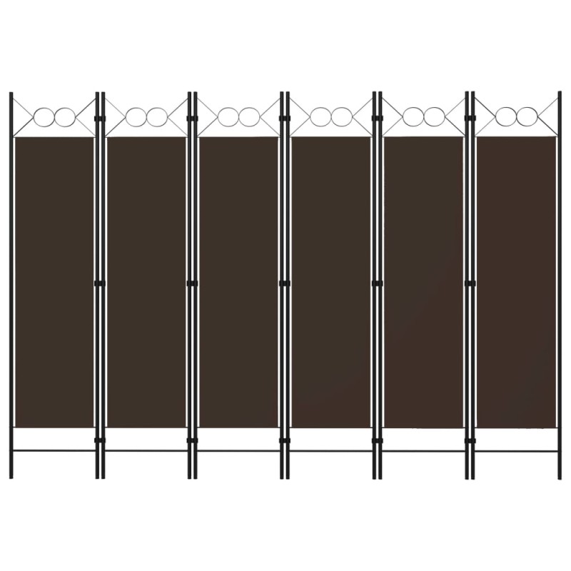 vidaXL Διαχωριστικό Δωματίου με 6 Πάνελ Καφέ 240 x 180 εκ.