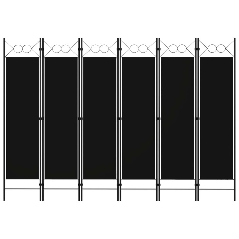 vidaXL Διαχωριστικό Δωματίου με 6 Πάνελ Μαύρο 240 x 180 εκ.