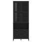 vidaXL Ντουλάπι Ψηλό VIKEN Μαύρος 80x40x200 εκ. από Μασίφ Ξύλο Πεύκου