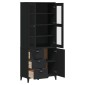 vidaXL Ντουλάπι Ψηλό VIKEN Μαύρος 80x40x190 εκ. από Μασίφ Ξύλο Πεύκου
