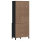 vidaXL Ντουλάπι Ψηλό VIKEN Μαύρος 80x40x190 εκ. από Μασίφ Ξύλο Πεύκου