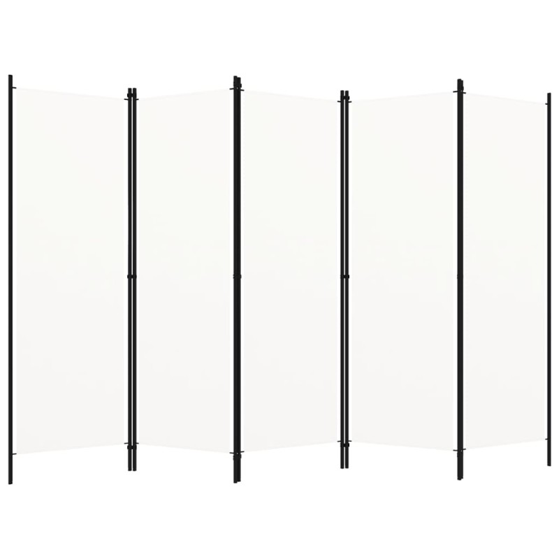 vidaXL Διαχωριστικό Δωματίου με 5 Πάνελ Λευκό 250 x 180 εκ.