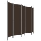 vidaXL Διαχωριστικό Δωματίου με 5 Πάνελ Καφέ 250 x 180 εκ.