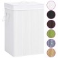vidaXL Καλάθι Άπλυτων με 1 Τμήμα Λευκό από Μπαμπού