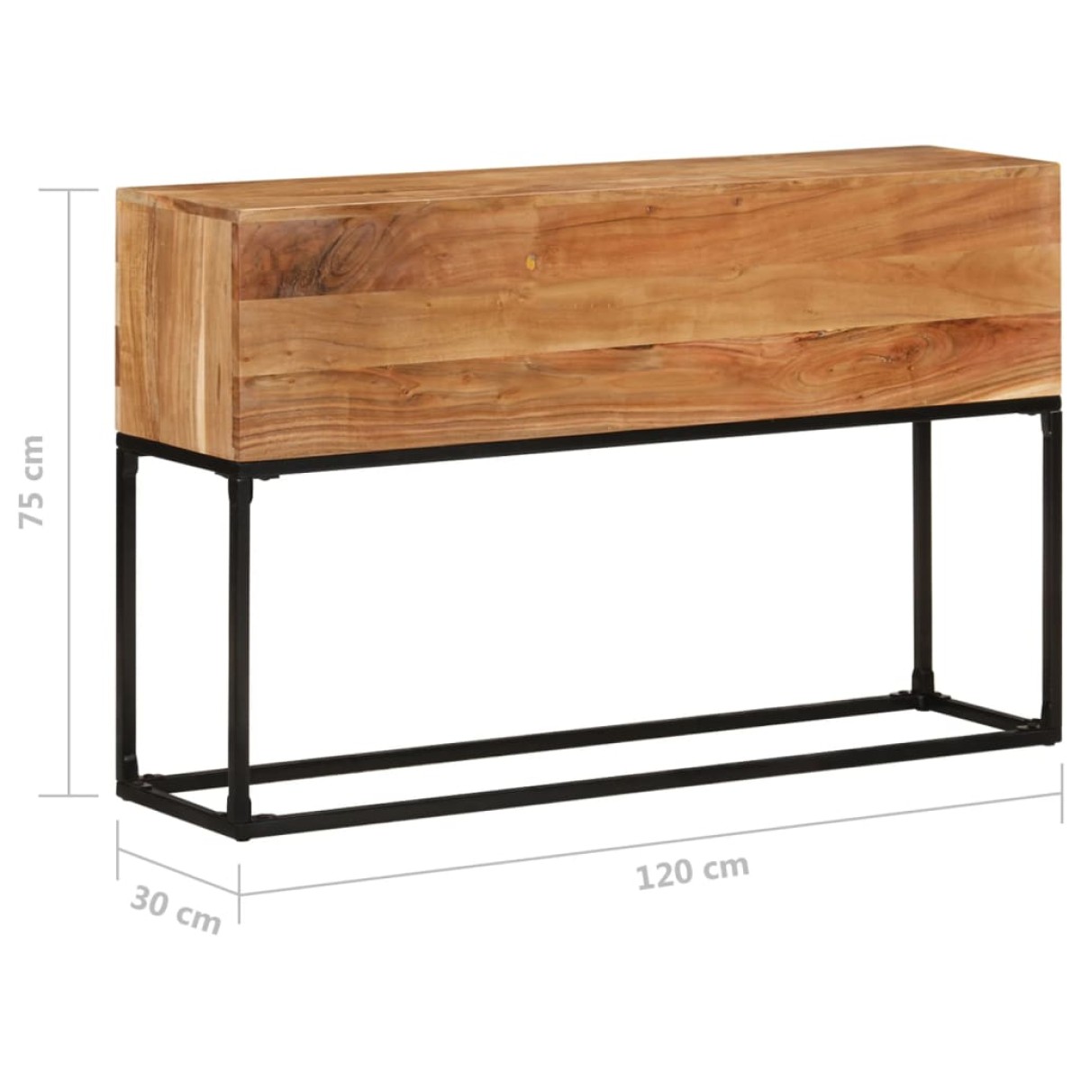 vidaXL Τραπέζι Κονσόλα 120 x 30 x 75 εκ. από Μασίφ Ξύλο Ακακίας