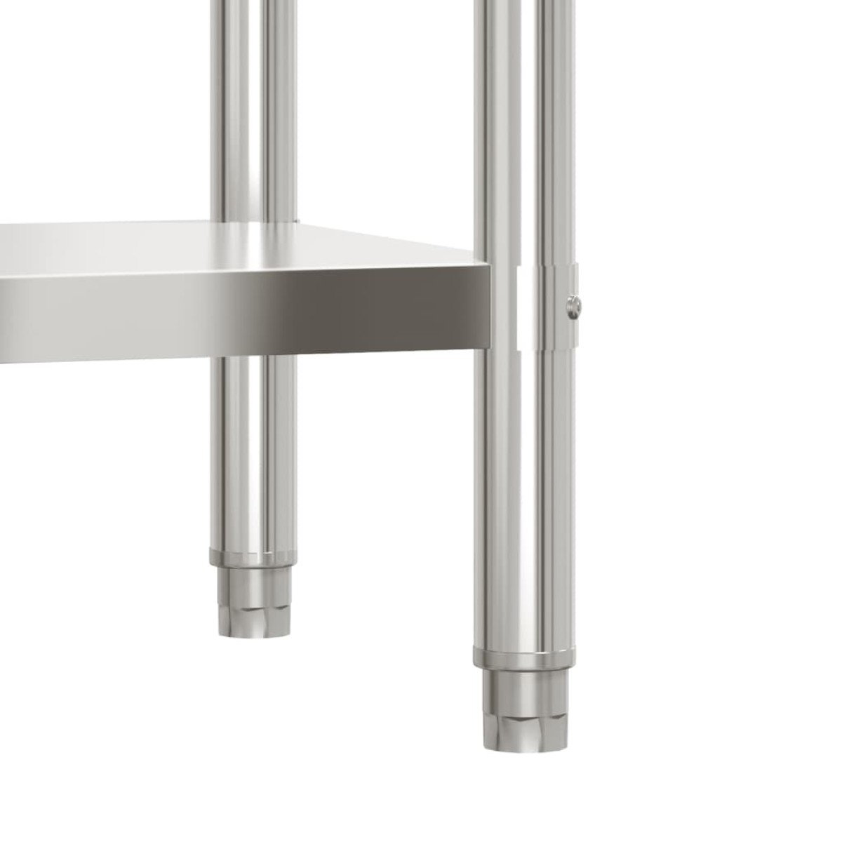 vidaXL Πάγκος Εργασίας Κουζίνας με Ράφι 110x55x120 εκ. Ανοξείδ. Ατσάλι