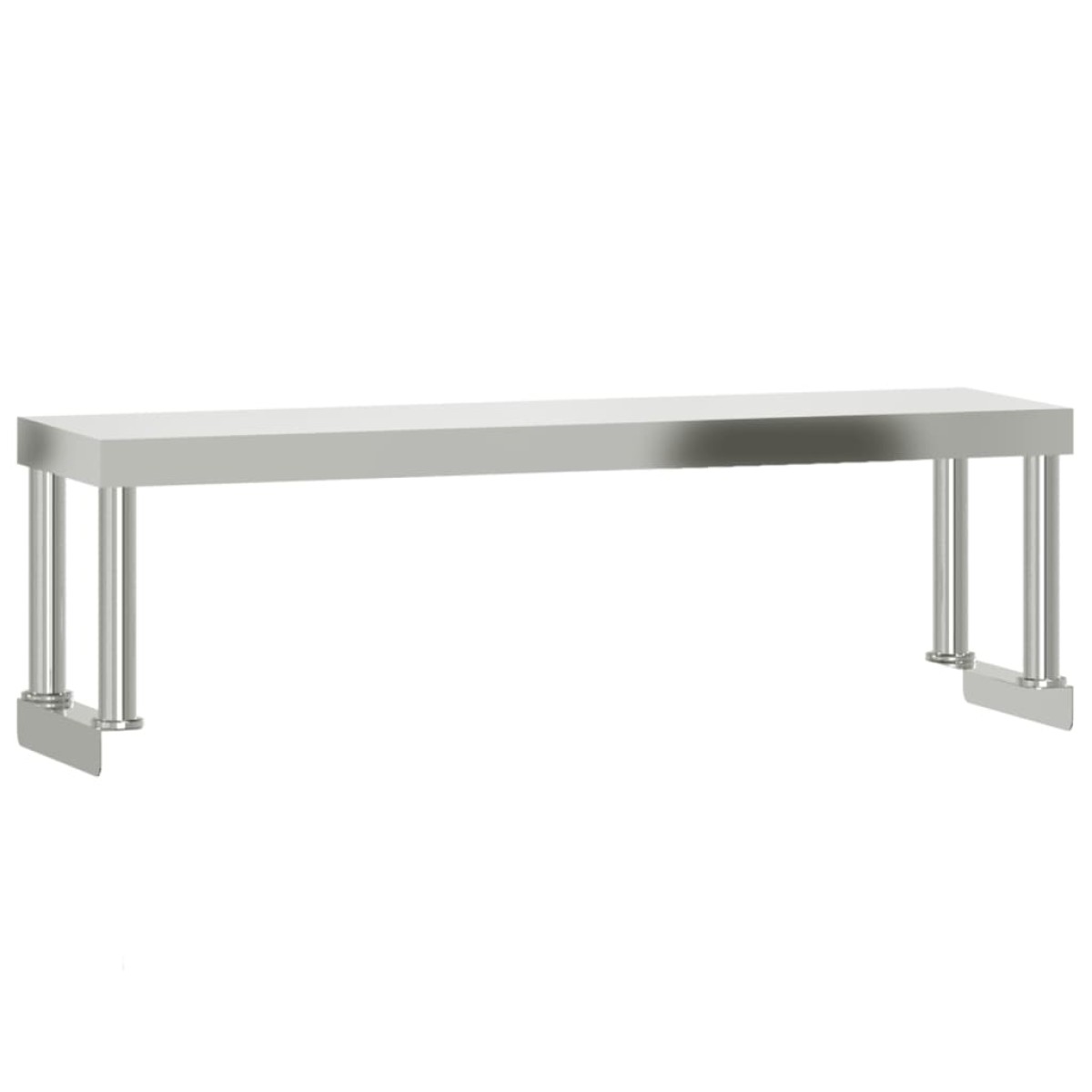 vidaXL Πάγκος Εργασίας Κουζίνας με Ράφι 110x30x120 εκ. Ανοξείδ. Ατσάλι