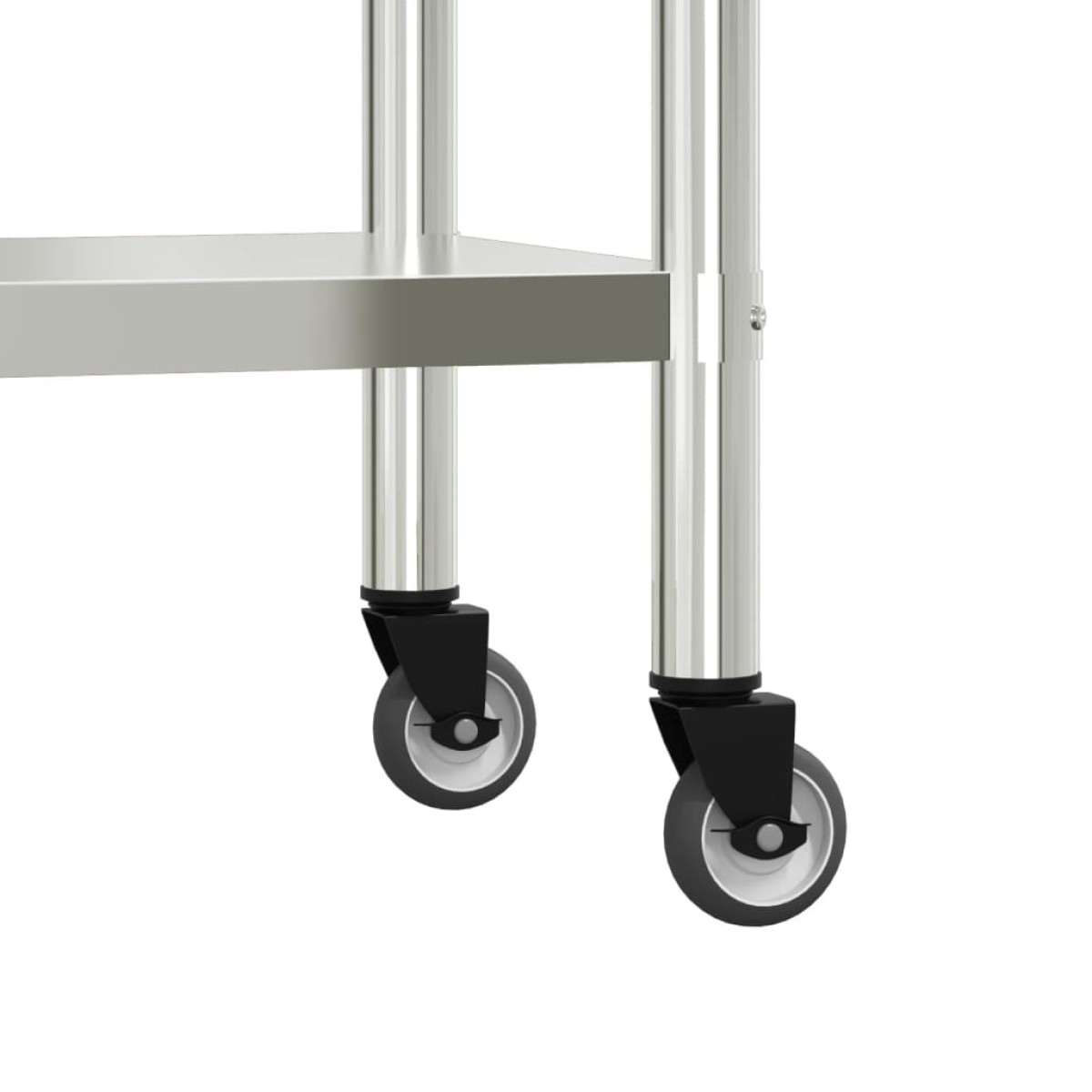 vidaXL Πάγκος Εργασίας Κουζίνας με Ράφι 110x30x120 εκ. Ανοξείδ. Ατσάλι