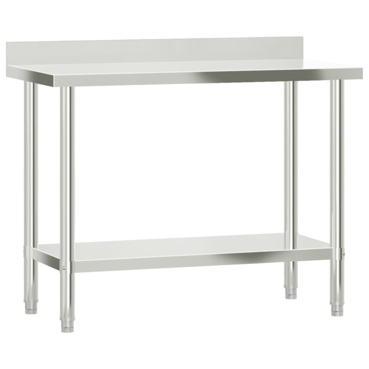 vidaXL Πάγκος Εργασίας Κουζίνας με Ράφι 110x55x120 εκ. Ανοξείδ. Ατσάλι