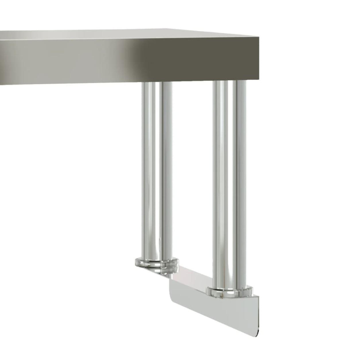vidaXL Πάγκος Εργασίας Κουζίνας με Ράφι 110x55x120 εκ. Ανοξείδ. Ατσάλι