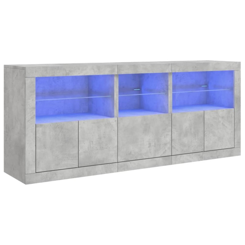 vidaXL Ντουλάπι με LED Γκρι Σκυροδέματος 162x37x67 εκ.