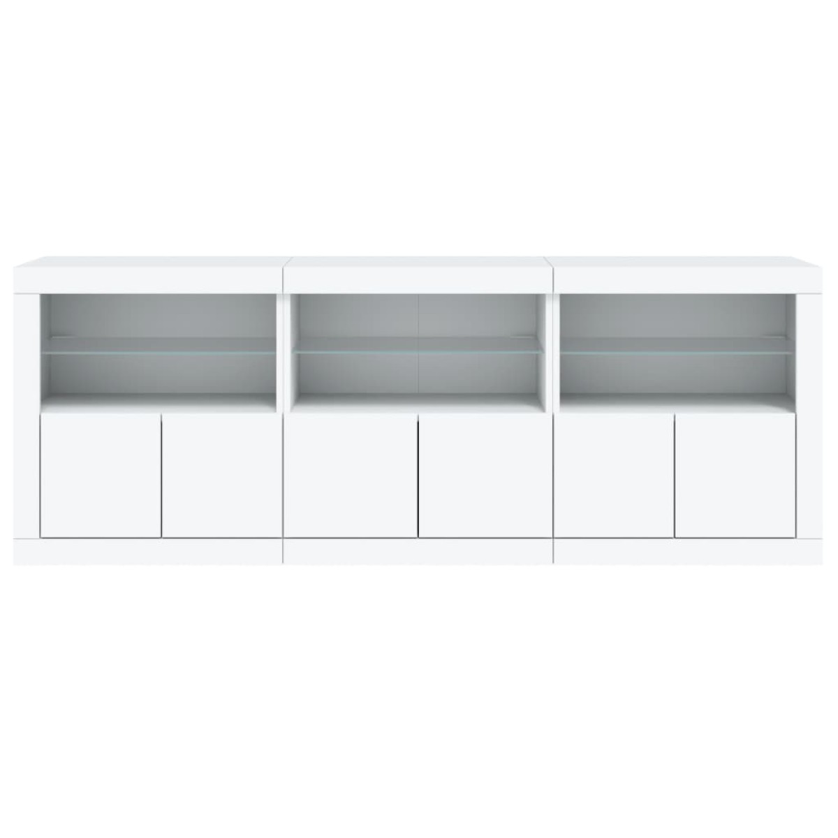 vidaXL Μπουφές με Φώτα LED Λευκός 181,5 x 37 x 67 εκ.