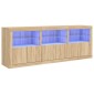 vidaXL Ντουλάπι με LED Sonoma Δρυς 181,5x37x67 εκ.