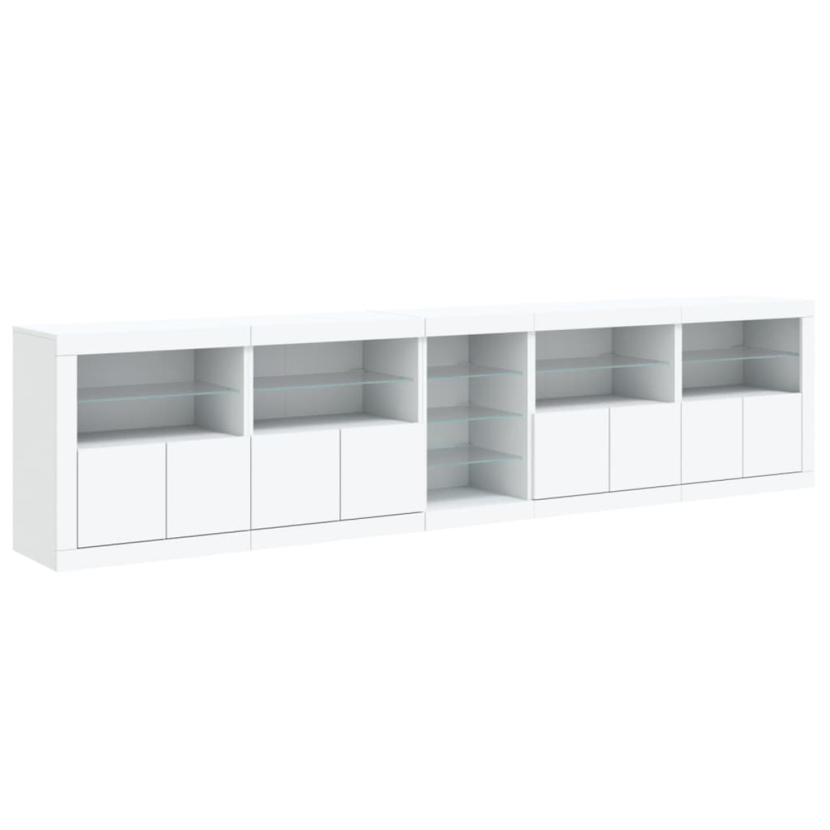 vidaXL Μπουφές με Φώτα LED Λευκός 283 x 37 x 67 εκ.