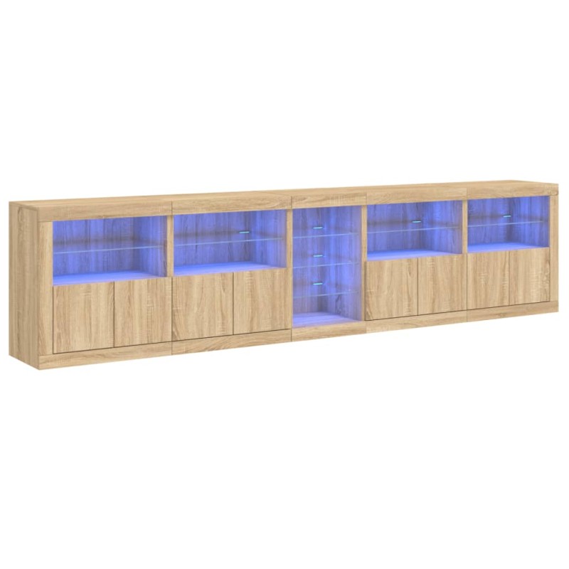 vidaXL Μπουφές με LED Sonoma Δρυς 283 x 37 x 67 εκ.